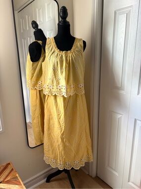 Old Navy Yellow Eyelet skirt and top set